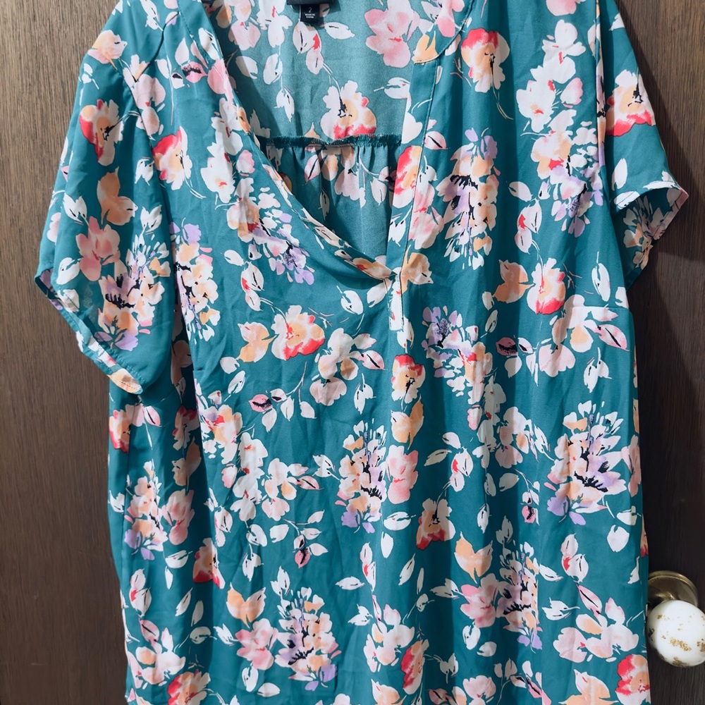 Floral Teal Women's Top